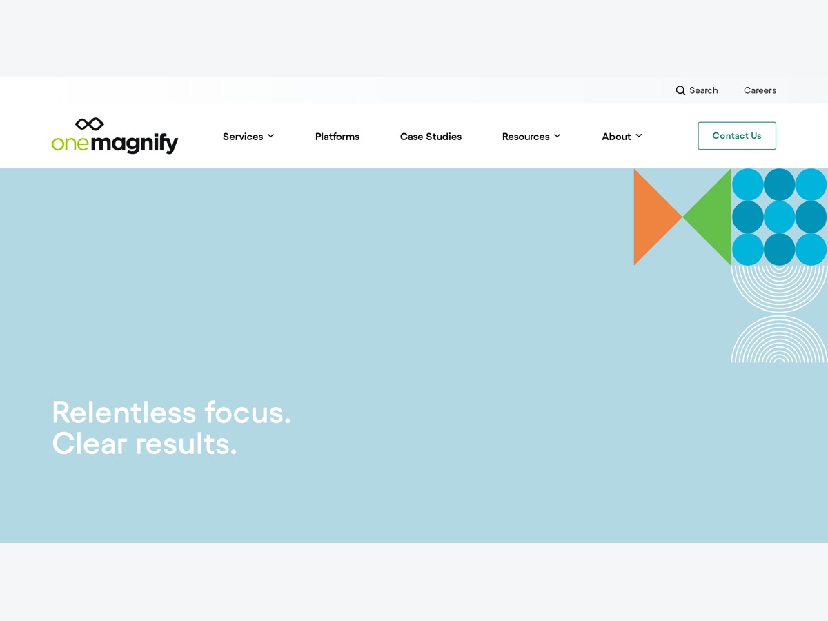 OneMagnify homepage captured from onemagnify.com